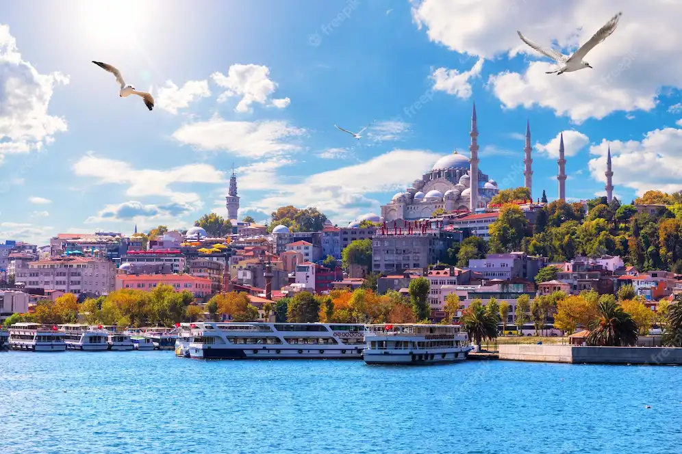 Haliç Girişinden Süleymaniye Camii İstanbul Manzarası Duvar Kağıdı