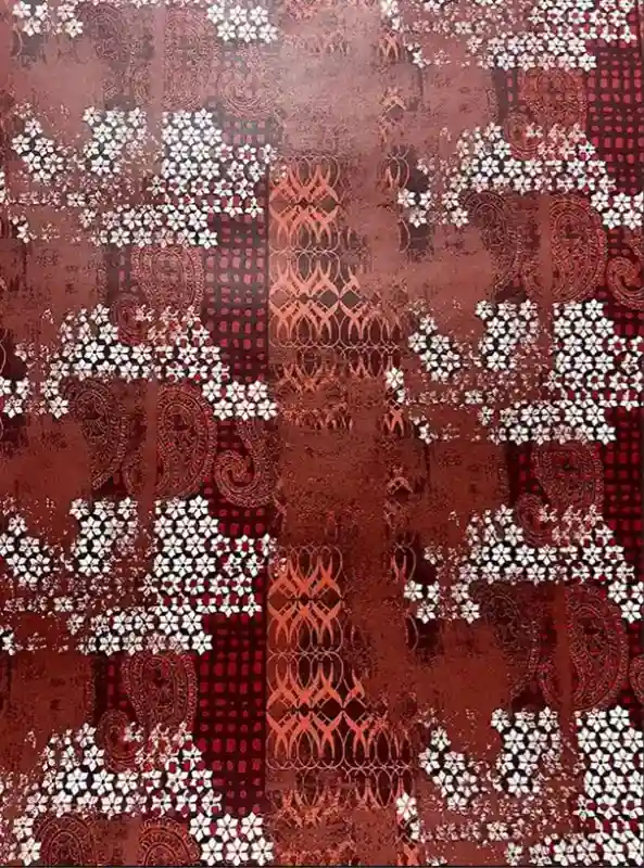 Kırmızı Geometrik Desenli Duvar Kağıdı 112019