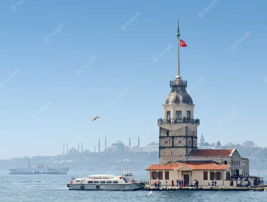 Kız Kulesi Üsküdar Süper Çekim İstanbul Manzaralı duvar kağıdı