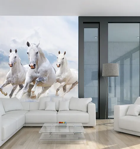 Beyaz Koşan Atlar Duvar Kağıdı