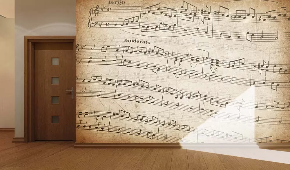 Müzik Notaları Özel Tasarım Duvar Kağıdı