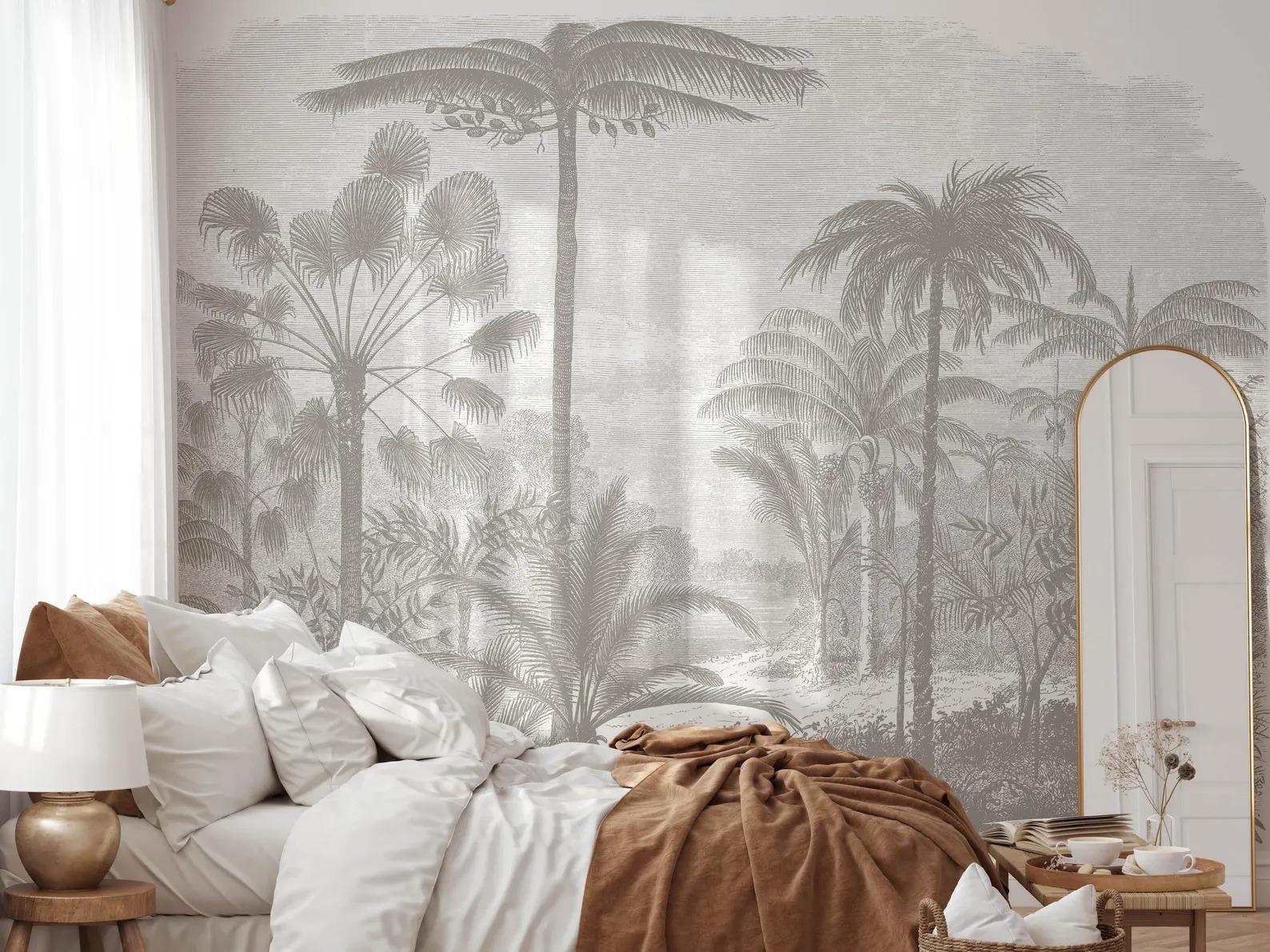 Antik Orman Desenli Tropikal Manzara Duvar Kağıdı