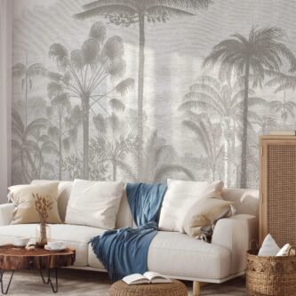 Antik Orman Desenli Tropikal Manzara Duvar Kağıdı