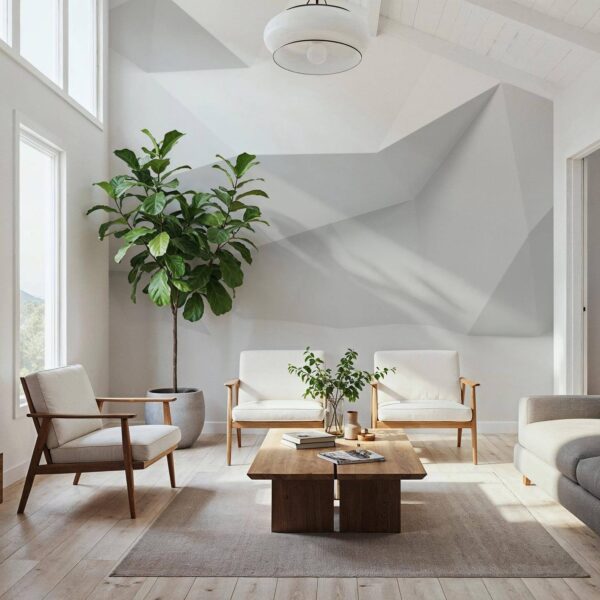 Beyaz Beton Şekiller Duvar Kağıdı