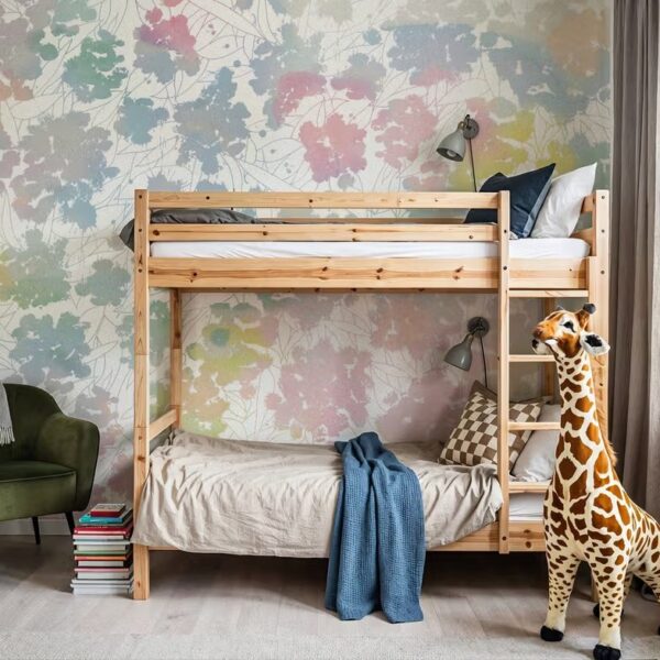 Beyaz Zemin Pastel Puflar Duvar Kağıdı (1)