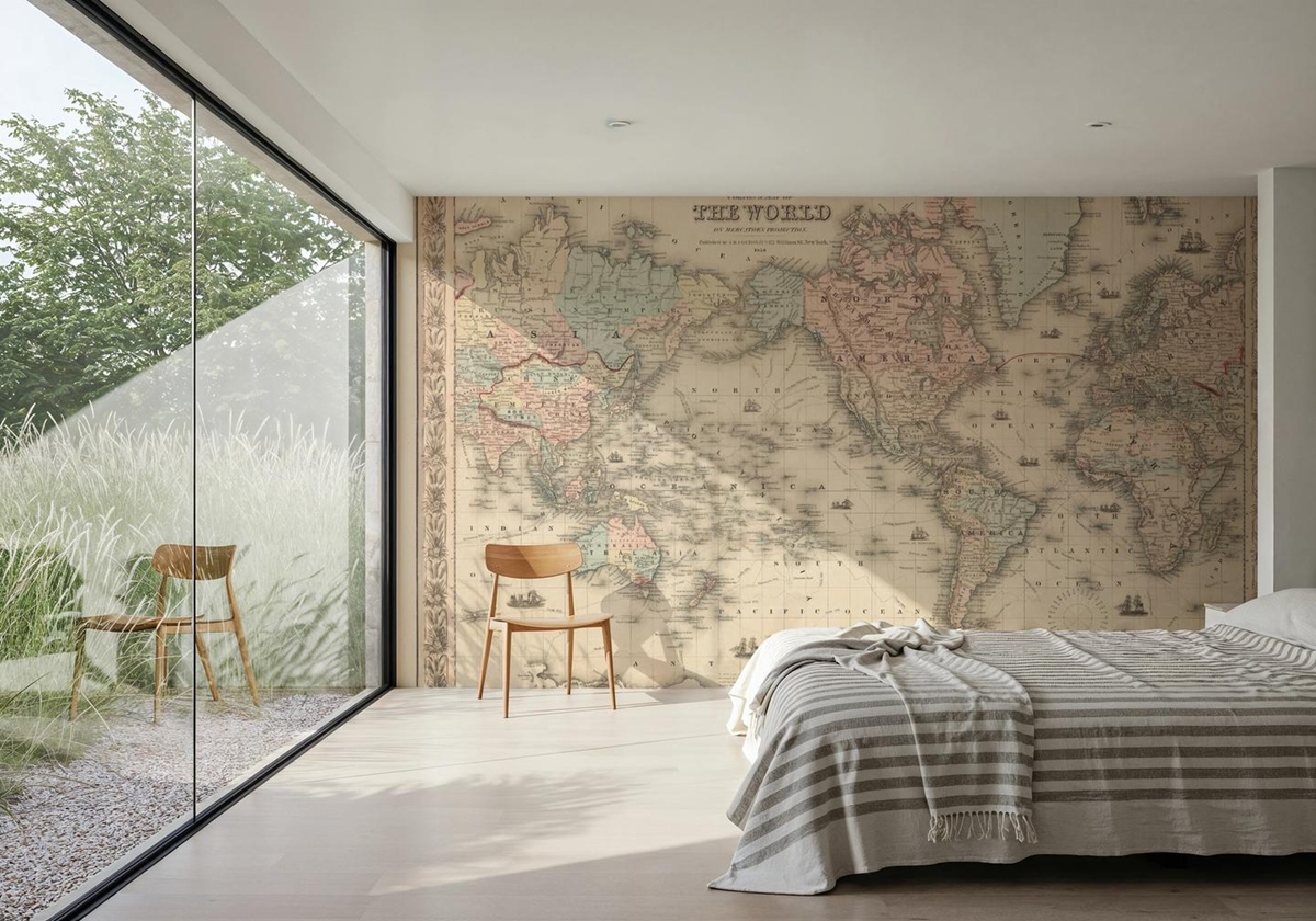 Colton'ın 1858 Dünya Haritası Duvar Kağıdı