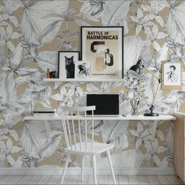 Egzotik Benekli Çiçekler Duvar Kağıdı