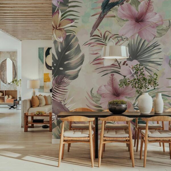 Egzotik Hava Palmiye Papağan Duvar Kağıdı