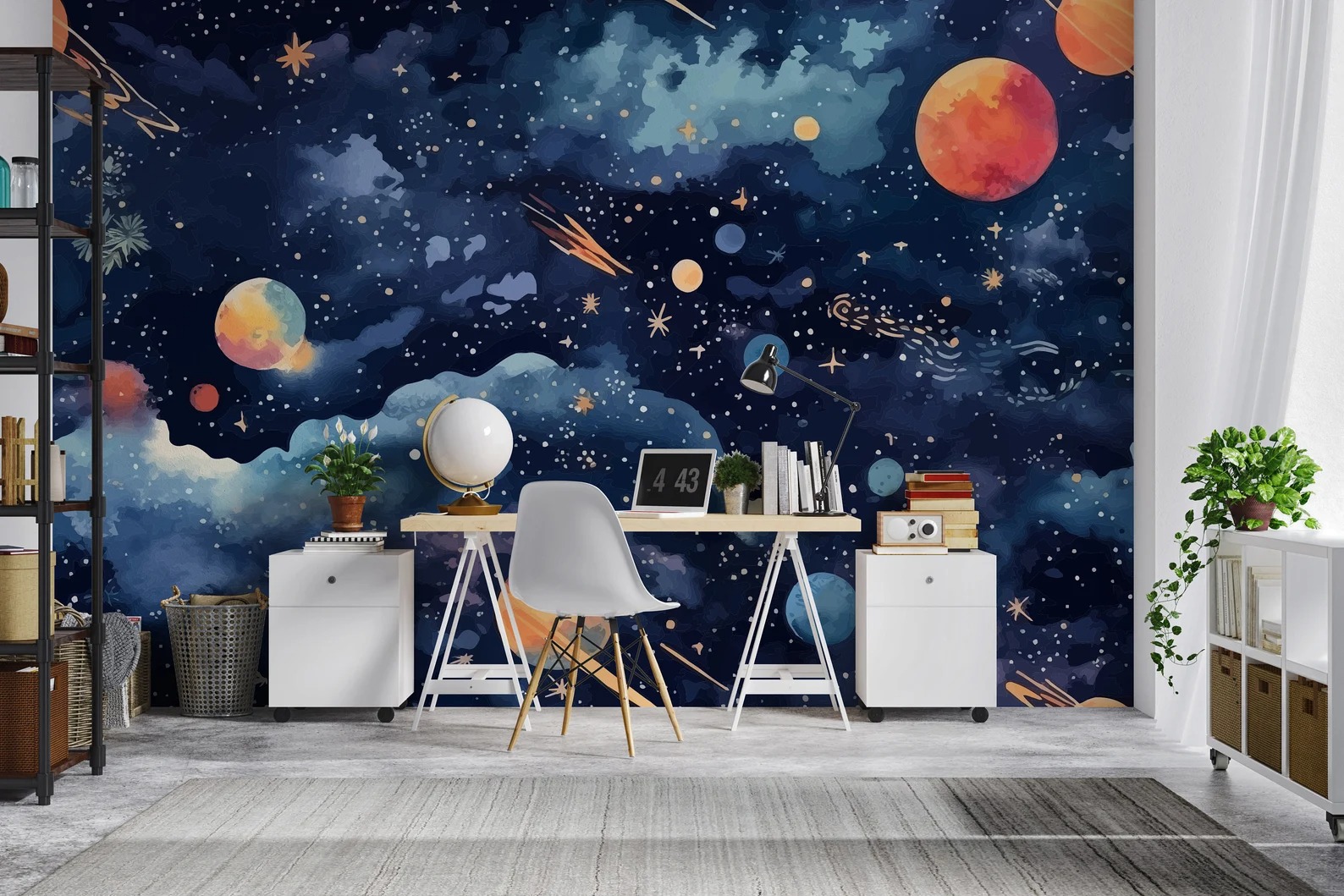 Galaksi Uzay Yolculuğu Çocuk Odası Duvar Kağıdı