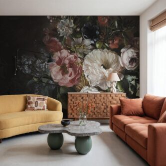 Gece Yarısı Bahçesi Çiçekli Duvar Kağıdı