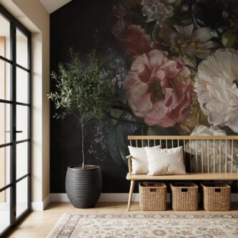 Gece Yarısı Bahçesi Çiçekli Duvar Kağıdı