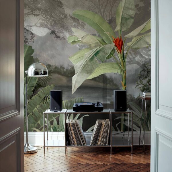Geniş Muz Yaprakları Tropik Duvar Kağıdı