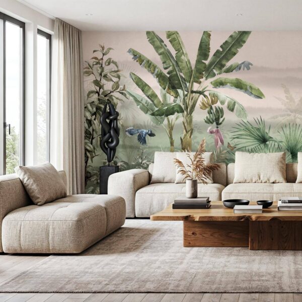 Muz Ağaçları Yoğun Yeşil Duvar Kağıdı