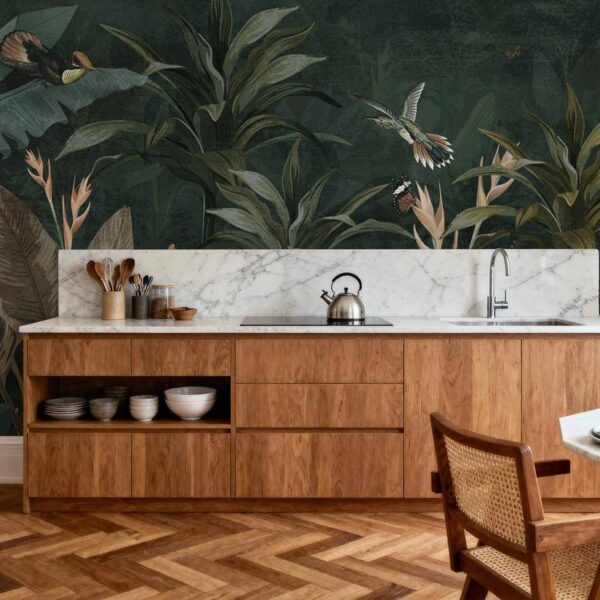 Muz Yaprakları Koyu Kaçış Duvar Kağıdı