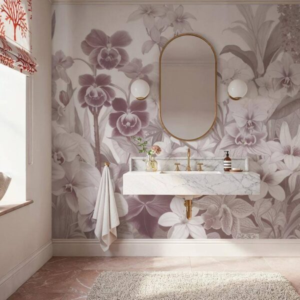 Orkidelerin Hassasiyeti Pembe Duvar Kağıdı