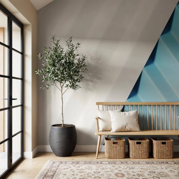 Pileli Şık Mavi Duvar Kağıdı