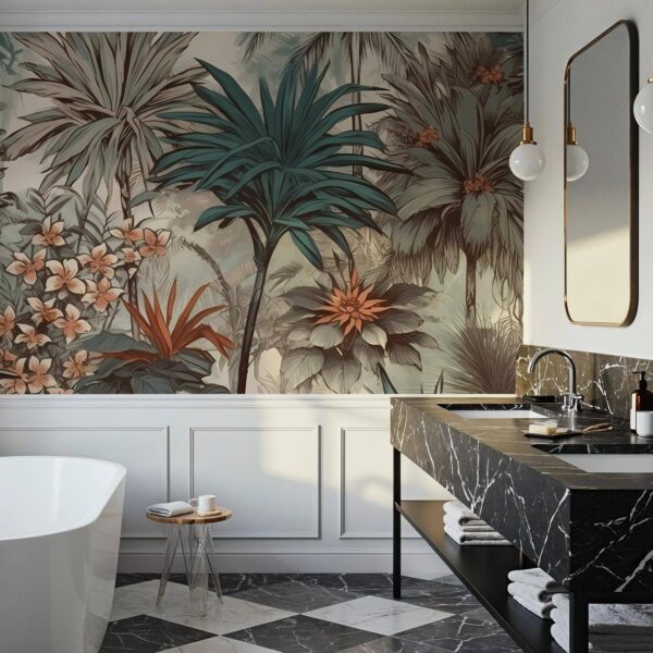 Şeftali Rengi Çiçekler Duvar Kağıdı