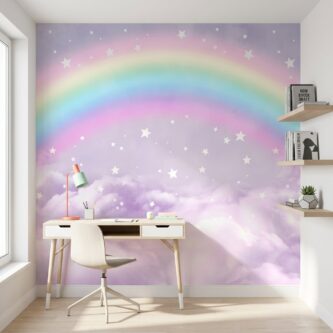 Sihirli Gökkuşağı Çocuk Odası Duvar Kağıdı