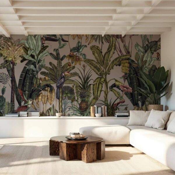 Tropikal Harikalar Diyarı Lavanta Duvar Kağıdı