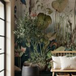 Turnalı Egzotik Bahçe Manzarası Tropikal Duvar Kağıdı