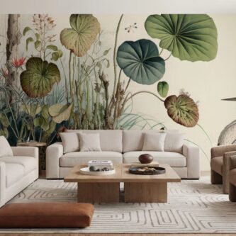 Turnalı Egzotik Bahçe Manzarası Tropikal Duvar Kağıdı