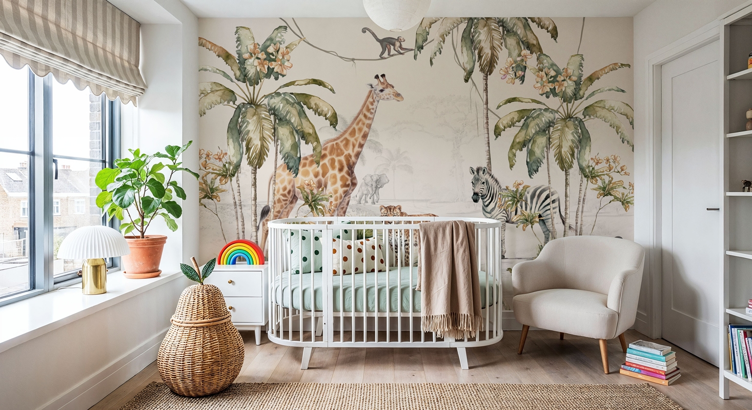 Vahşi Doğa Dostları Çocuk Odası Duvar Kağıdı