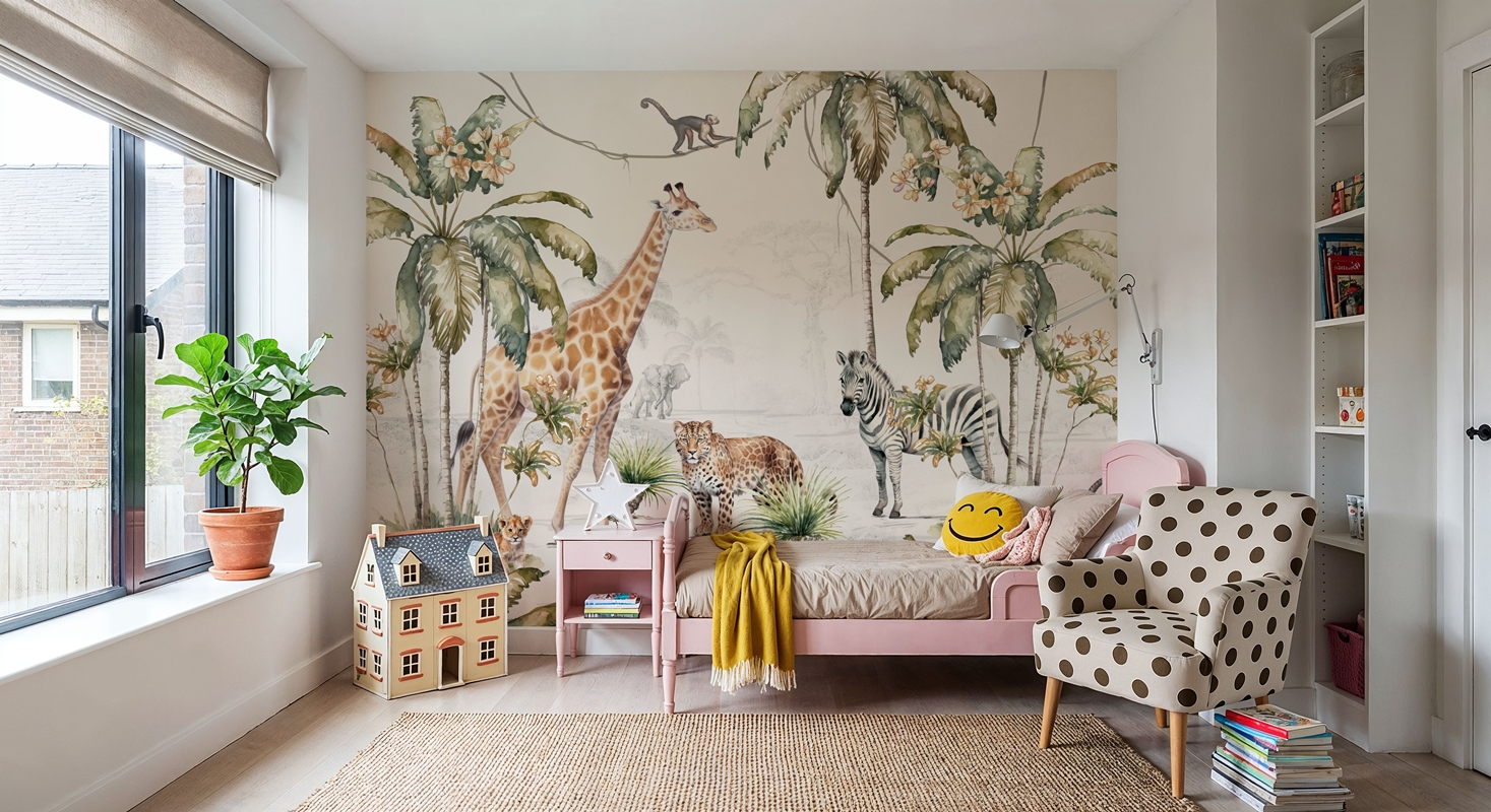 Vahşi Doğa Dostları Çocuk Odası Duvar Kağıdı