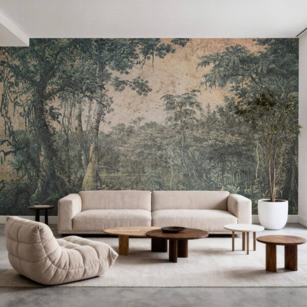 Vintage Gür Orman Duvar Kağıdı