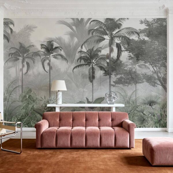 Yemyeşil Orman Sisli Tropik Duvar Kağıdı