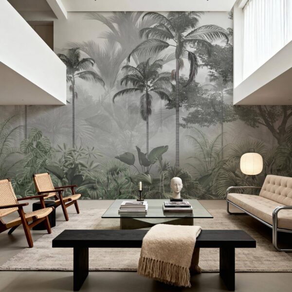 Yemyeşil Orman Sisli Tropik Duvar Kağıdı