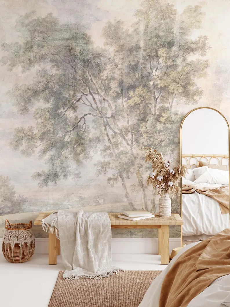 Zamansız Toprak Eskitilmiş Antik Manzara Duvar Kağıdı