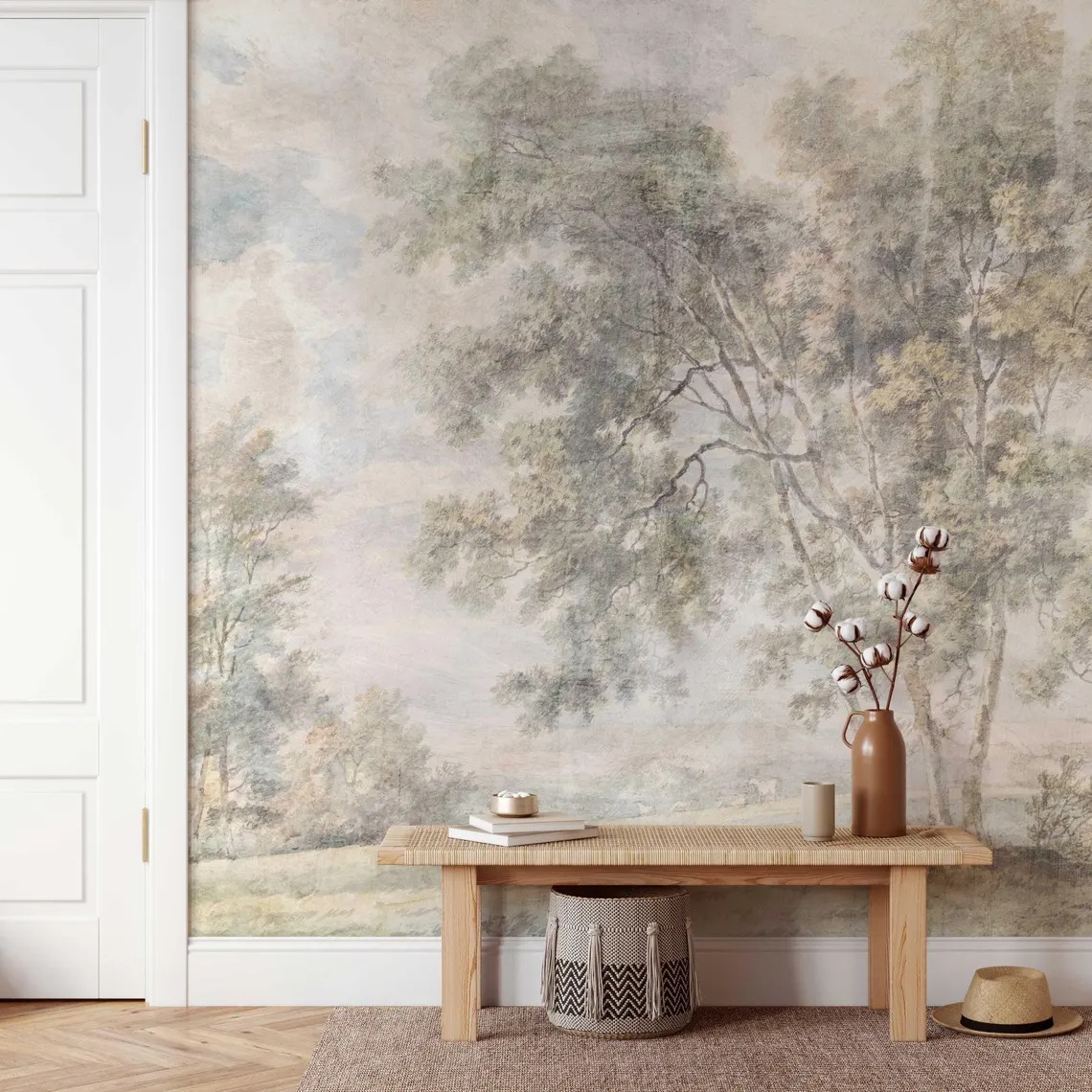 Zamansız Toprak Eskitilmiş Antik Manzara Duvar Kağıdı