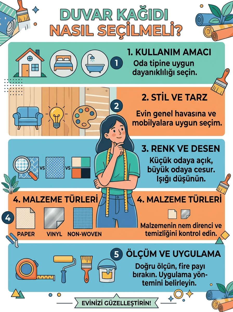 Duvar kağıdı nasıl seçilmeli — örnek oda dekorasyonu