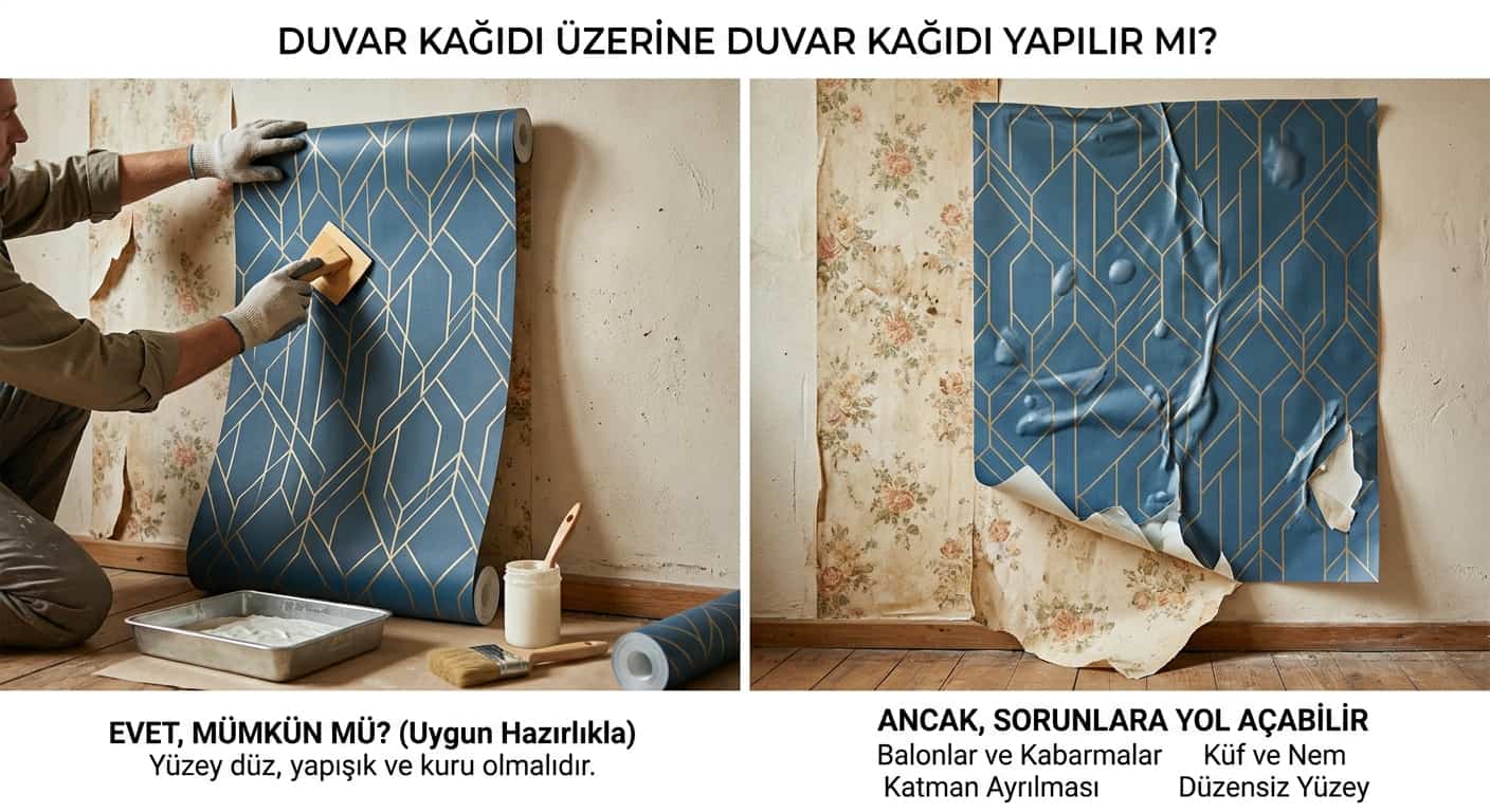 Duvar kağıdının üstüne duvar kağıdı uygulaması
