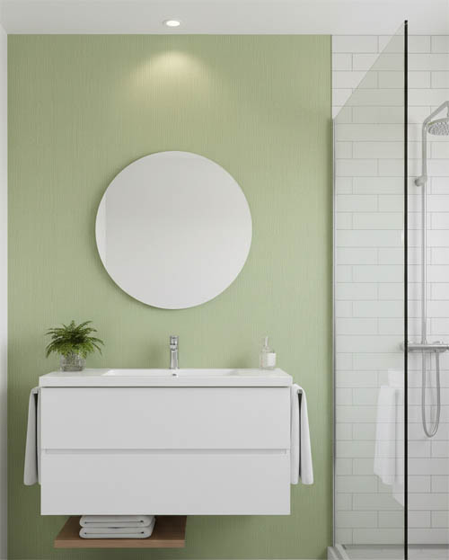 Bambu Cizgili Kabartmali Yesil Banyo Mutfak Duvar Kagidi Resim 15195Jpg