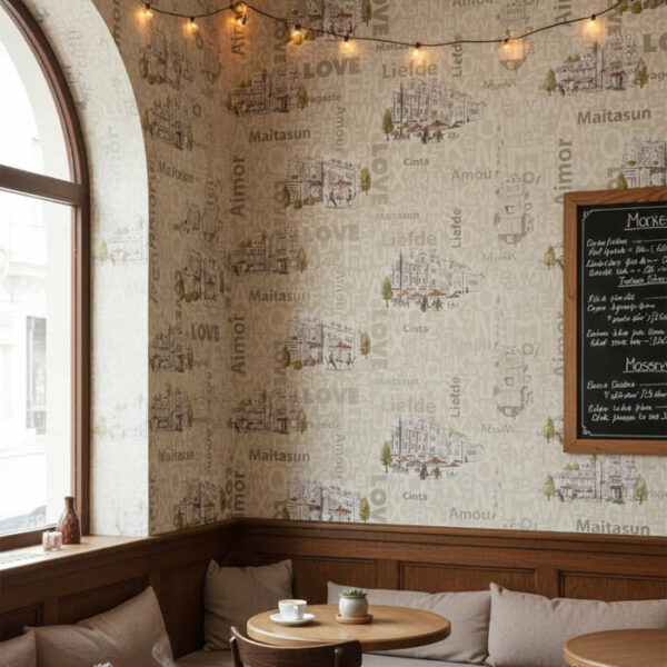 Cafe Harfli Sehirli Krem 16 M2 Duvar Kagidi 10362 1 Resim 15268Jpg