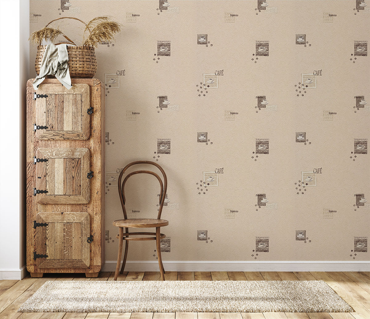 Home Interior Background Cozy Room In Farmhouse Style 3D Rende