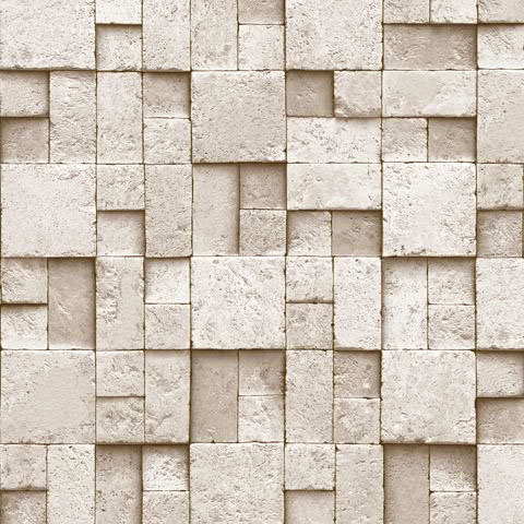 Kare Acik Kahve Krem Tas Desen 16 M2 Duvar Kagidi 6755 2 Resim6 1512Jpg