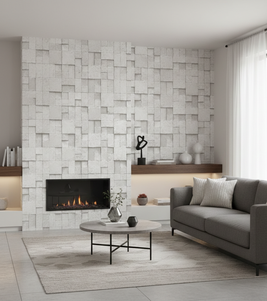 Kare Gri Tas Desen Duvar Kagidi 16M2 6755 1 Resim 1511Png