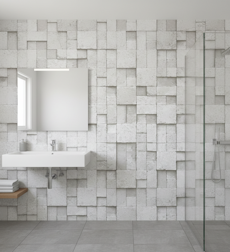 Kare Gri Tas Desen Duvar Kagidi 16M2 6755 1 Resim3 1511Png