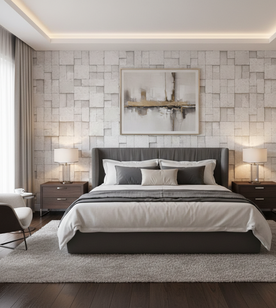Kare Gri Tas Desen Duvar Kagidi 16M2 6755 1 Resim4 1511Png