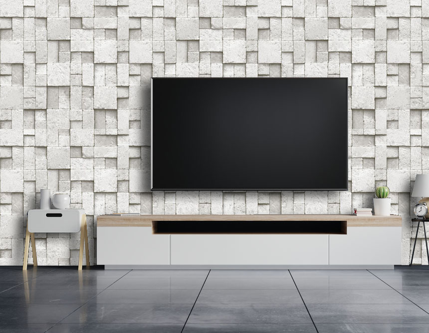 Kare Gri Tas Desen Duvar Kagidi 16M2 6755 1 Resim5 1511Jpg