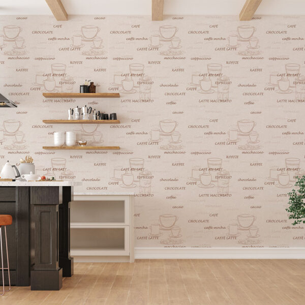 Wall Mockup In Loft Kitchen In Industrial Style 3D Render