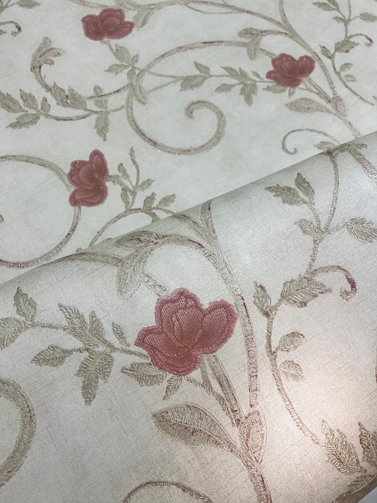 Krem Pembe Cicek 16 M2 Duvar Kagidi 92175 1520 5Jpg