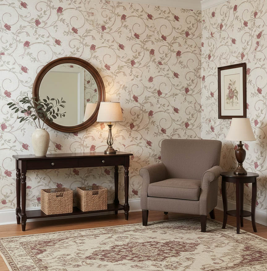 Krem Pembe Cicek 16 M2 Duvar Kagidi 92175 Resim 1520Jpg