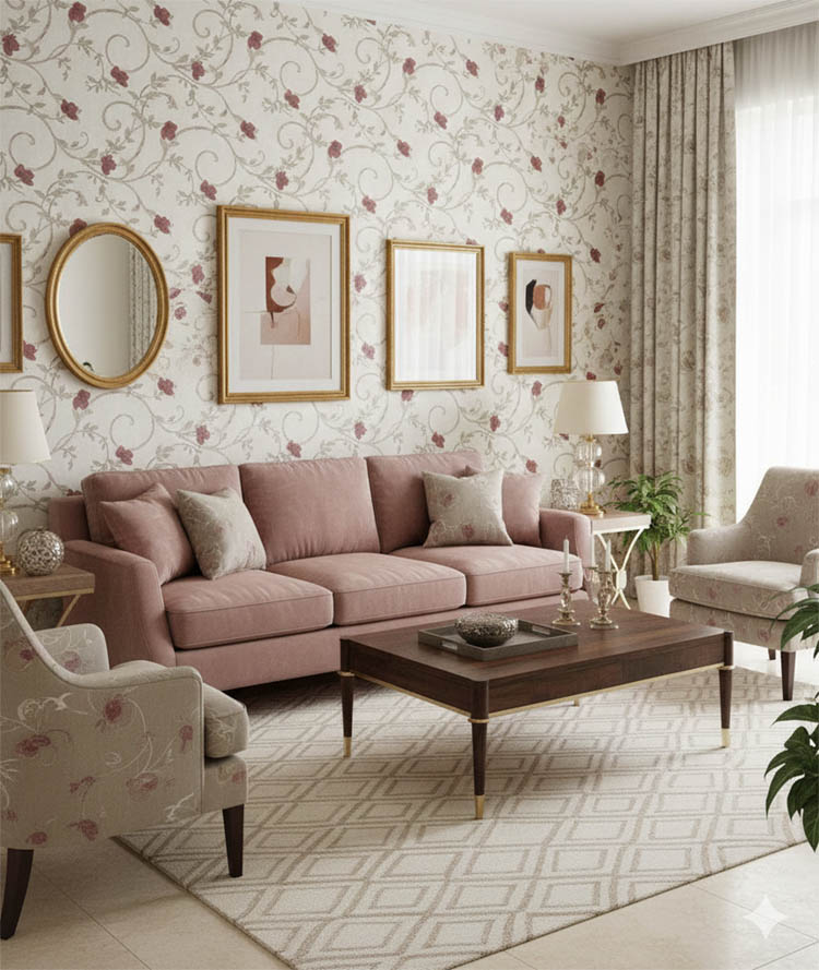 Krem Pembe Cicek 16 M2 Duvar Kagidi 92175 Resim3 1520Jpg