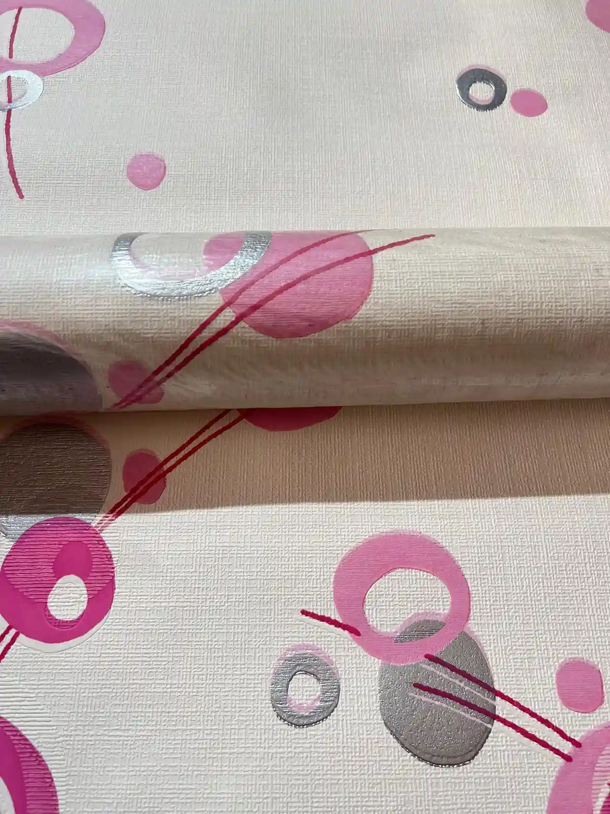 Pembe Geometrik Desen Ucuz Duvar Kagidi 222 7086 1Webp