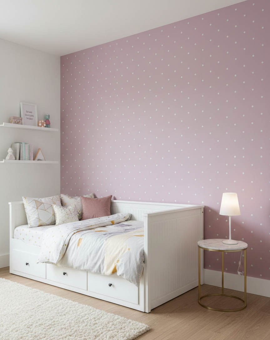 Pembe Puantiyeli 16 M2 Duvar Kagidi 1019 2 Resim 1487Jpg