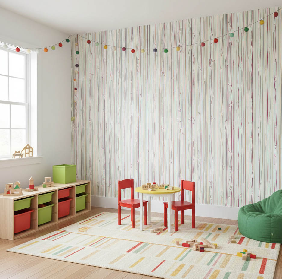 Renkli Dikey Cizgi Duvar Kagidi 3104 Resim2 795Jpg