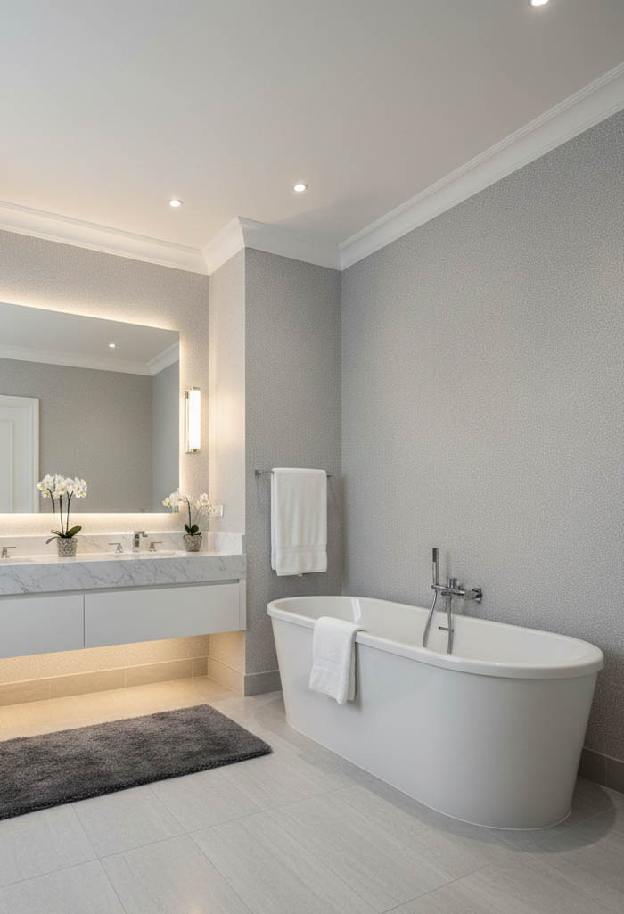Rits Desenli Gri Banyo Mutfak Duvar Kagidi Resim2 15198Jpg